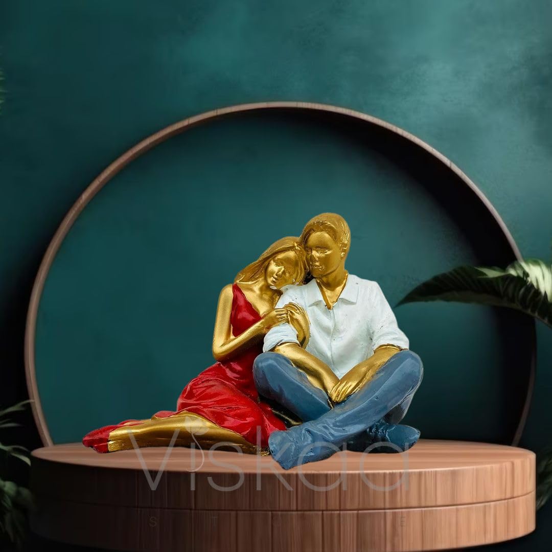 Sitting Couple Handcrafted Showpiece Figurine (14cm x 13cm x 8cm) – Viskaa  Store